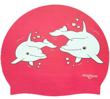 Шапочка для плавания Magnum JST-674C-DELFINES силиконовая JR (Розовая) 10011326